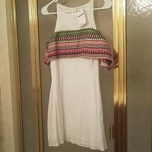 ASOS Aztec boho off the shoulder mini dress